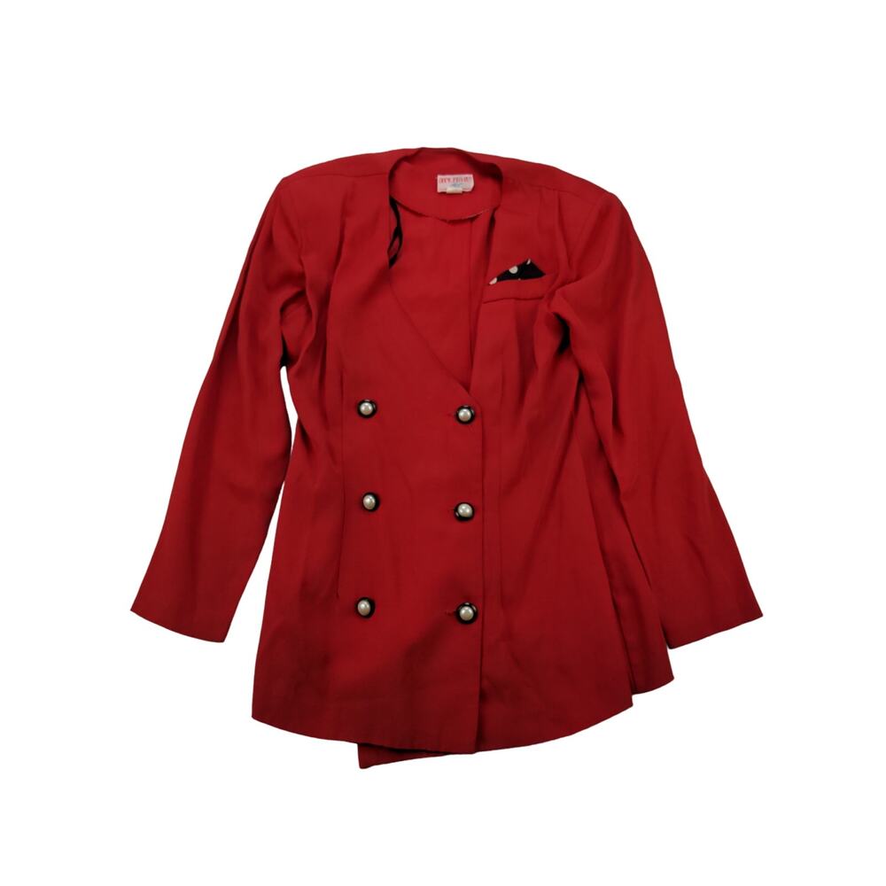 Vintage Womens Diamond's Run by Wayne Diamond 6 Button Dress Jacket Size 7-8 Red